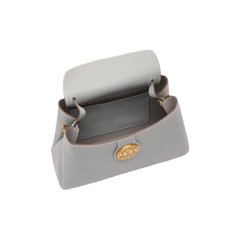 Staccato Cow Leather Shoulder Bag Crossbody Bag Handbag Medium Size Women's Light Stone Gray/Haze Blue-3