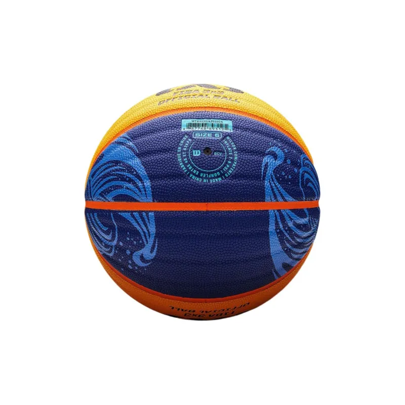 Wilson x FIBA PU Basketball Blue Yellow Size 6 Training Women's-1