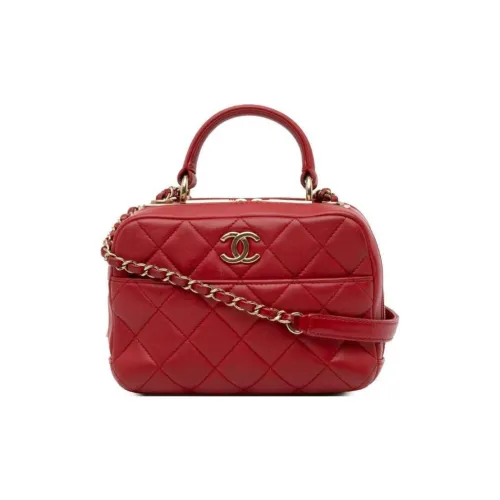 chanel short Trendy Cc Lambskin Bowling Bag Shoulder Bag Crossbody Bag Handbag Small Size Women's Red