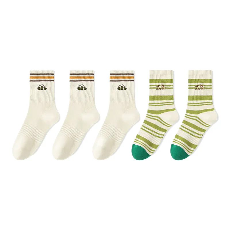Lan Miao Mid Calf Socks Women's 5 Pack-6