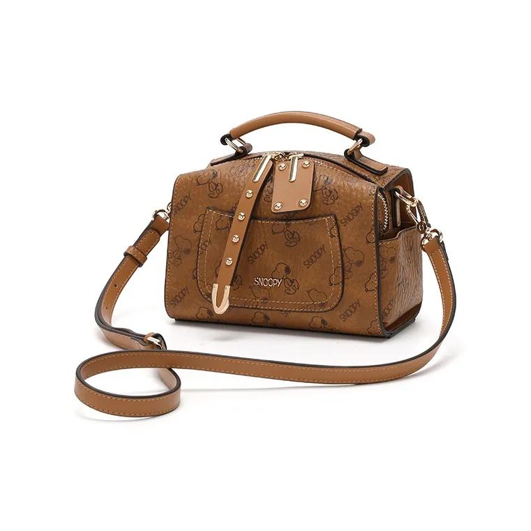 SNOOPY PU Shoulder Bag Crossbody Bag Handbag Regular Women's Brown-1