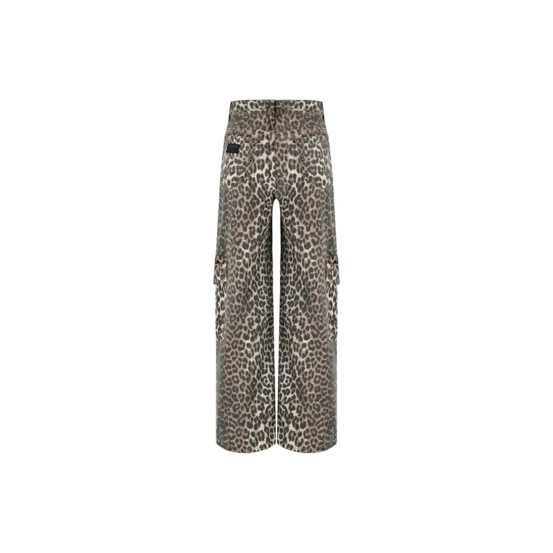GANNI Leopard Printed Straight Leg Jeans-2