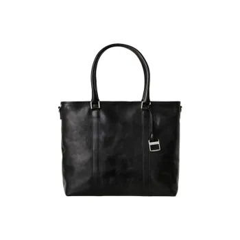 SAMSONITE Cow Leather Tote Bag Shopping Bag Shoulder Bag Crossbody Bag Handbag Unisex Black