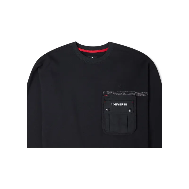 Converse New Year Series CrewNeck Pullover Sweatshirt Dark Black-2