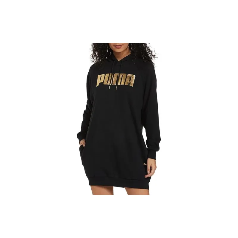 PUMA Long Sleeved Dresses Women's Black-2