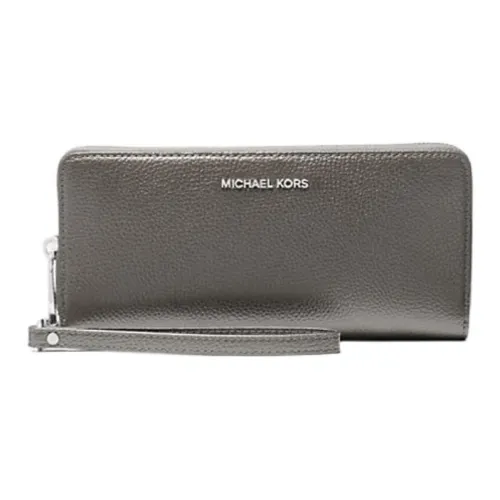 MICHAEL KORS Litchi Grain Leather Wallet Large Size Women's Slate Gray