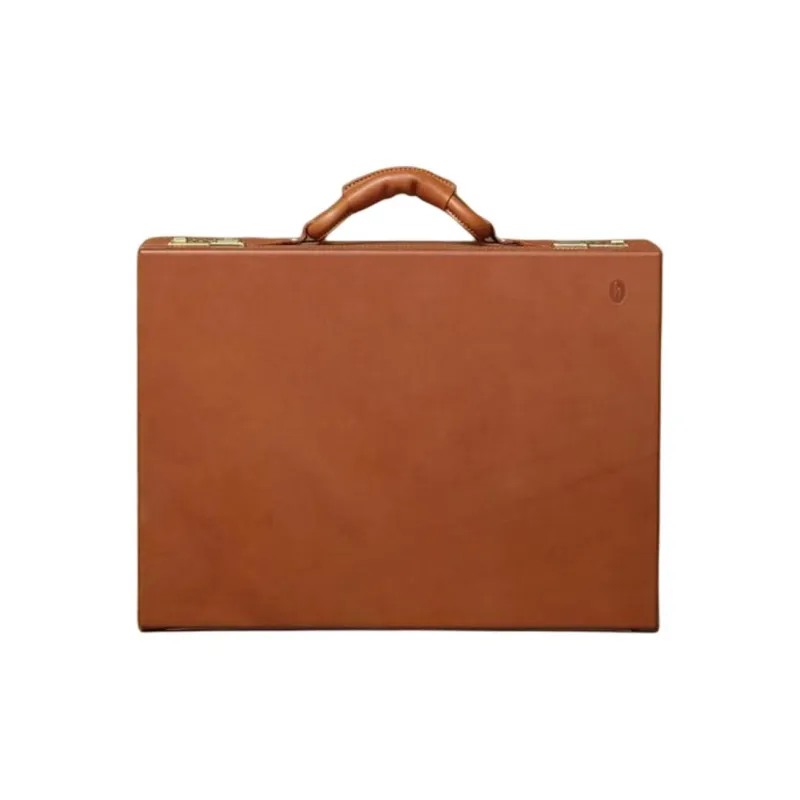 SAMSONITE Leather Business Bag Handbag Unisex Brown-0