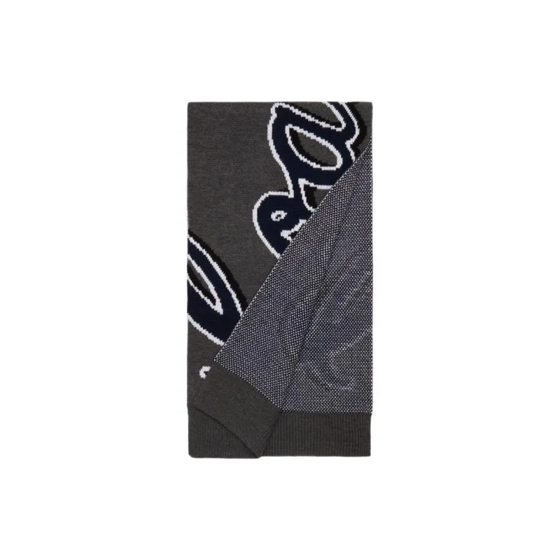 COACH Acrylic, Wool Knit Scarves Unisex Gray-0