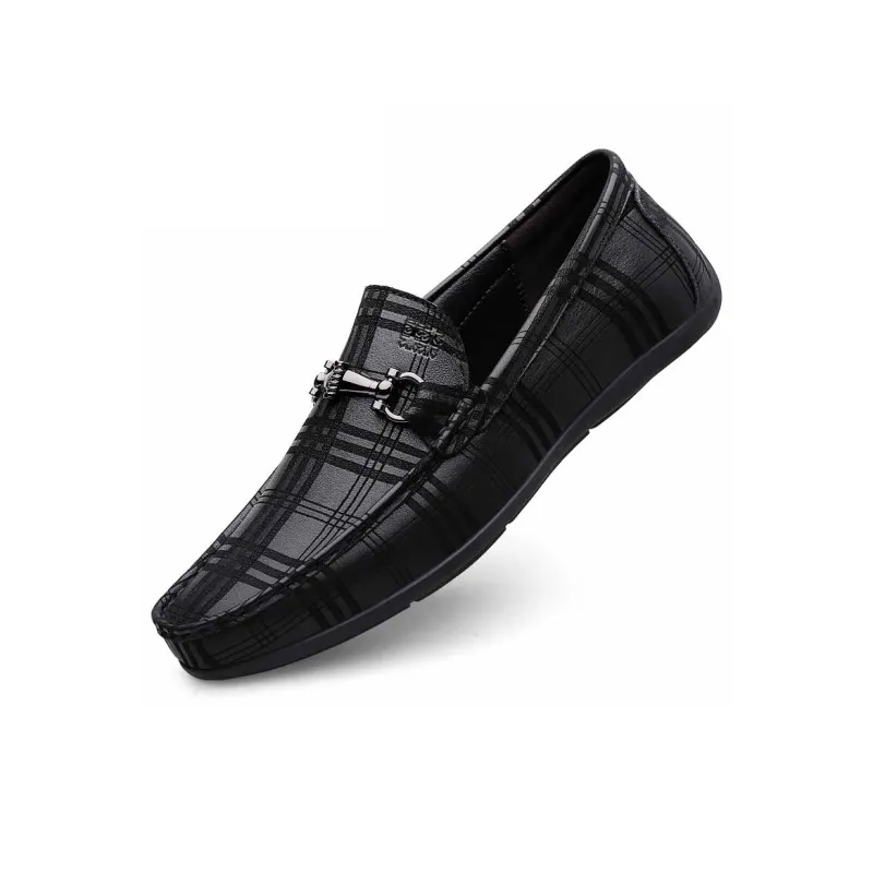 Mulinsen Men's Casual Shoes Men Low Top Black Glossy/Black Pattern-10