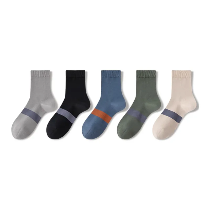 JIAZINI Mid Calf Socks Men's 5 Pack-5