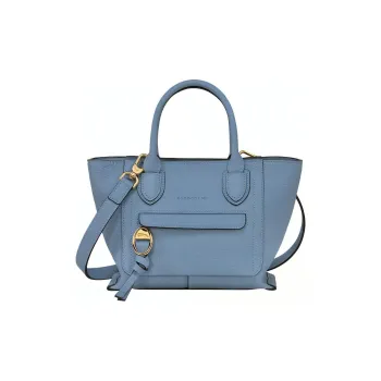 LONGCHAMP Mailbo Grained Cow Leather One Shoulder Handbags Small Size Women's Dark Gray