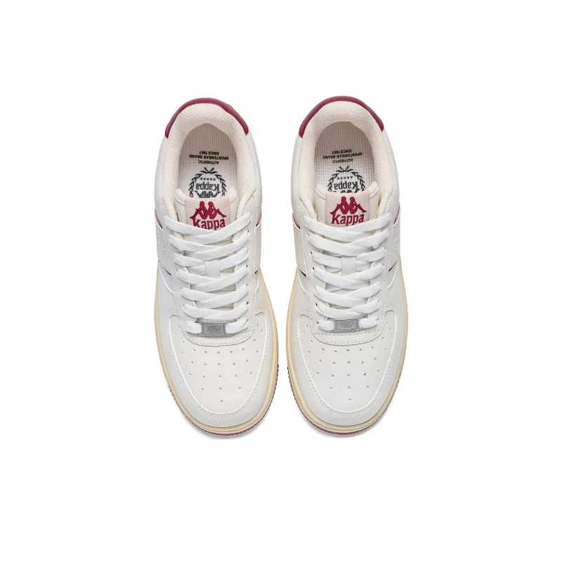 Kappa Anti Slip Wear Resistant Low Top Skateboard Shoes Women's Classic White-3