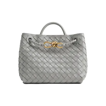 Bottega Veneta Intrecciato Sheepskin Shoulder Bag, Crossbody Bag, Handbag Trumpets Women's Silver