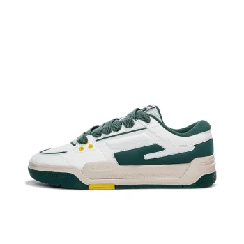 Erke Slip Resistant Water Resistant Cushioned Wear Resistant Low Top Skateboard Shoes Men's White Green