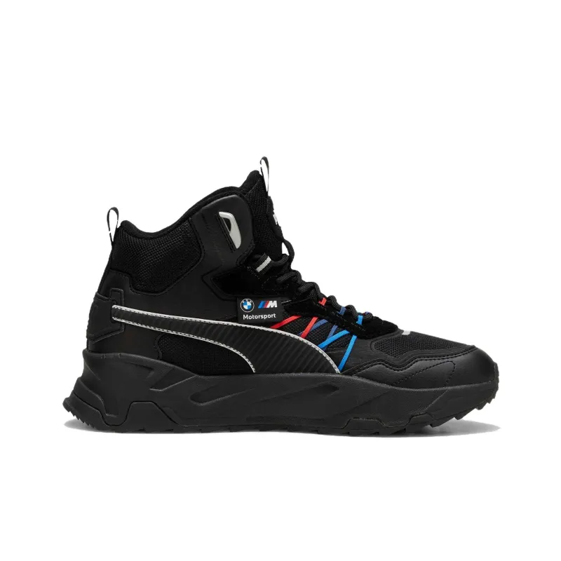 PUMA BMW M Motorsport Anti Slip Wear Resistant Mid Top Casual Shoes Men's Black-1