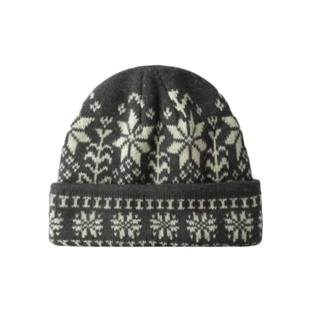 FREE RABBITⅡ Vintage Pattern Versatile Large Head Circumference Knitted Fabric Beanie Unisex-2