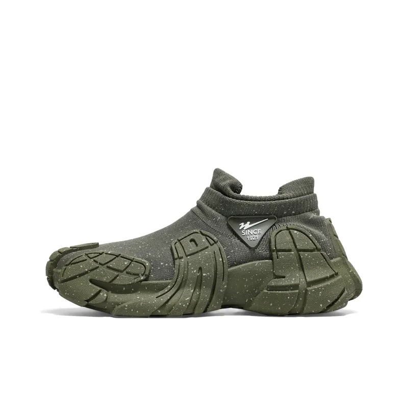 Binary Low Top Chunky Sneakers Men's Army Green-0