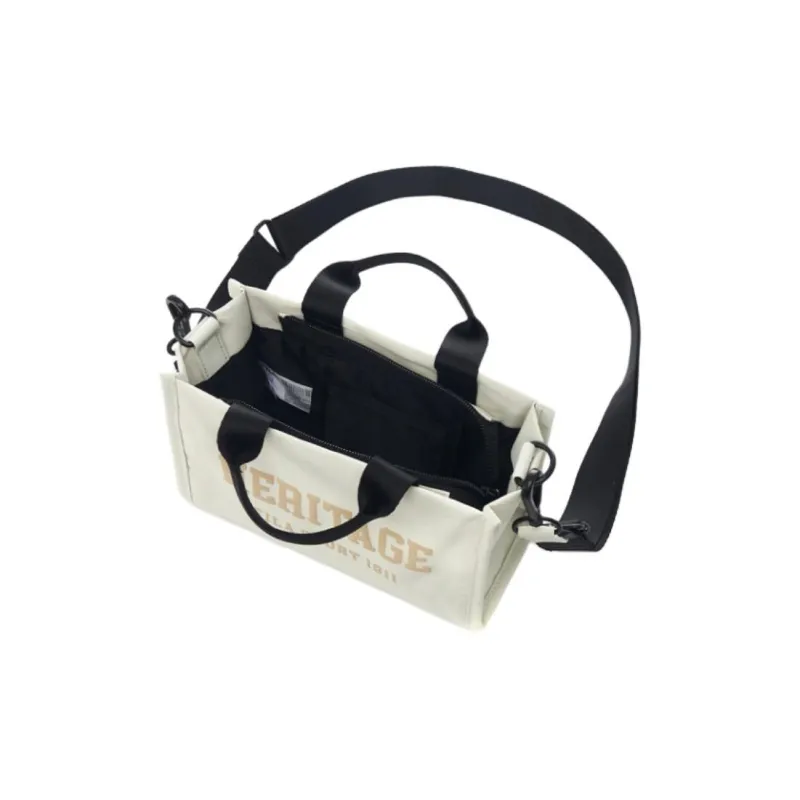 FILA Heritage Nylon Tote Bag Shopping Bag Shoulder Bag Crossbody Bag Handbag Mini Women's White-3