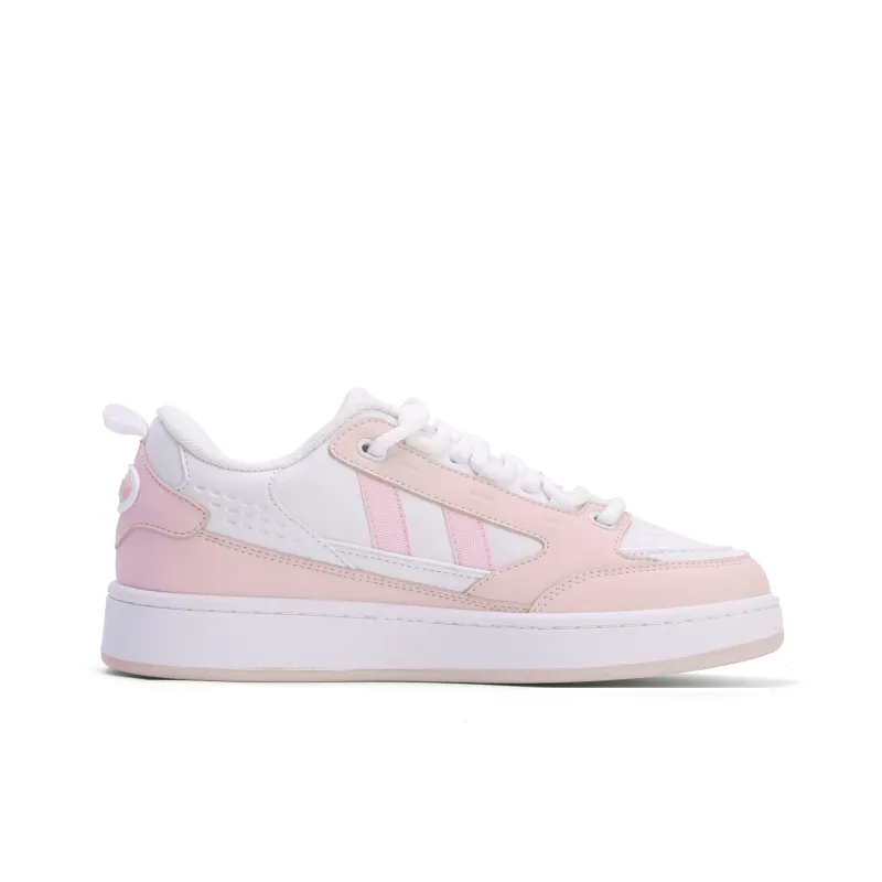 GLO BULL Skateboard Shoes Women's Low Top White Pink-1