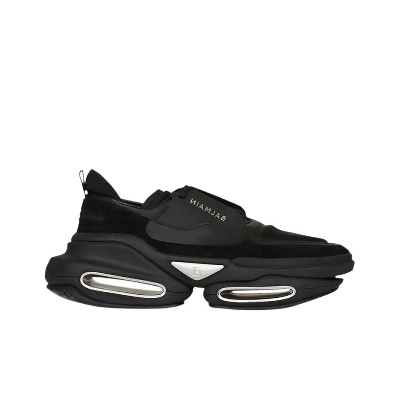 BALMAIN B Bold Low Top Black Suede-1