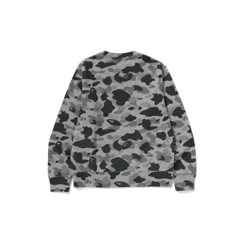 A BATHING APE Heather Camo Ape Head One Point Crewneck-1