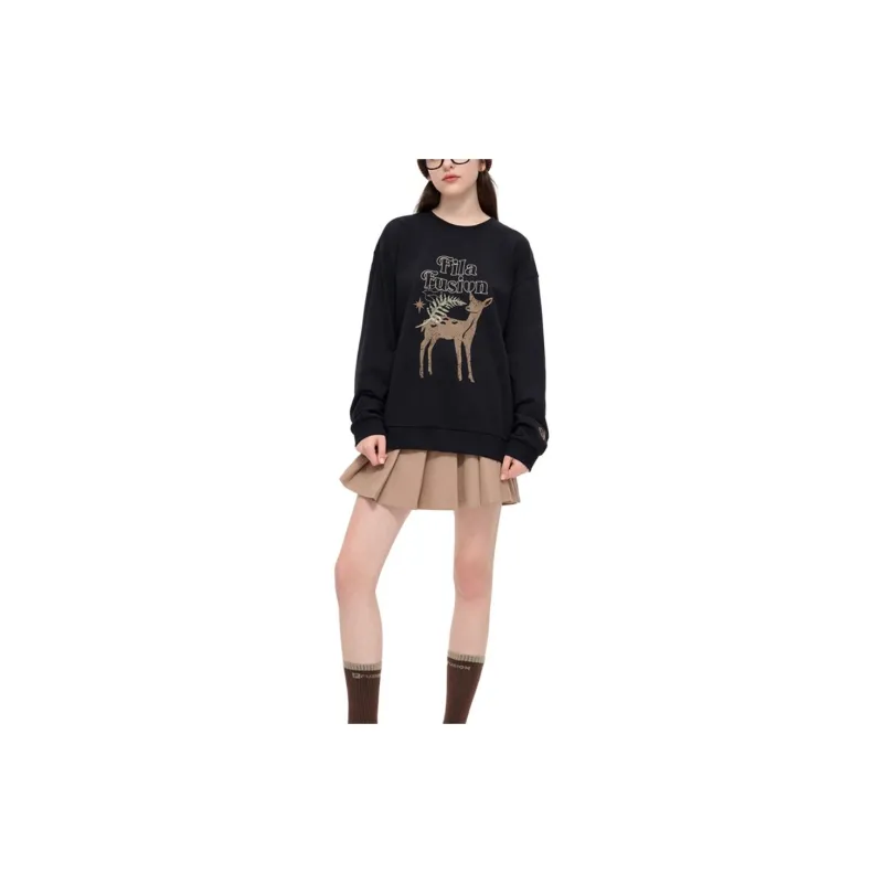 FILA FUSION Sweatshirt Unisex Meteorite Iron Black-2