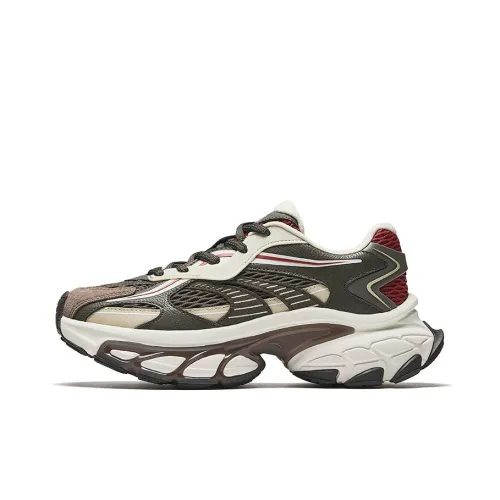 Anta Durable Breathable Low Top Chunky Sneakers Men's Brown Beige Gray