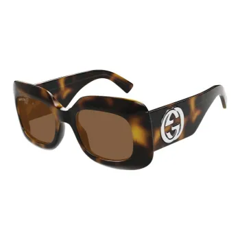 GUCCI Recycled Acetate Square Sunglasses Women's Brown