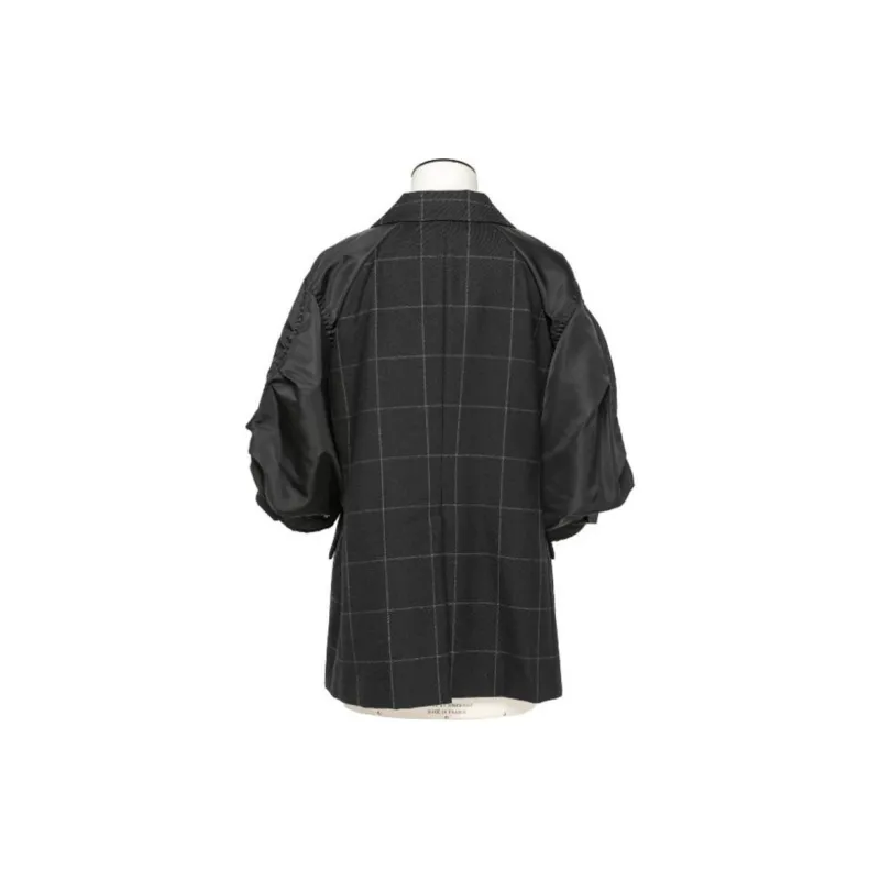 Sacai Windowpane Double Breasted Checked Blazer-1