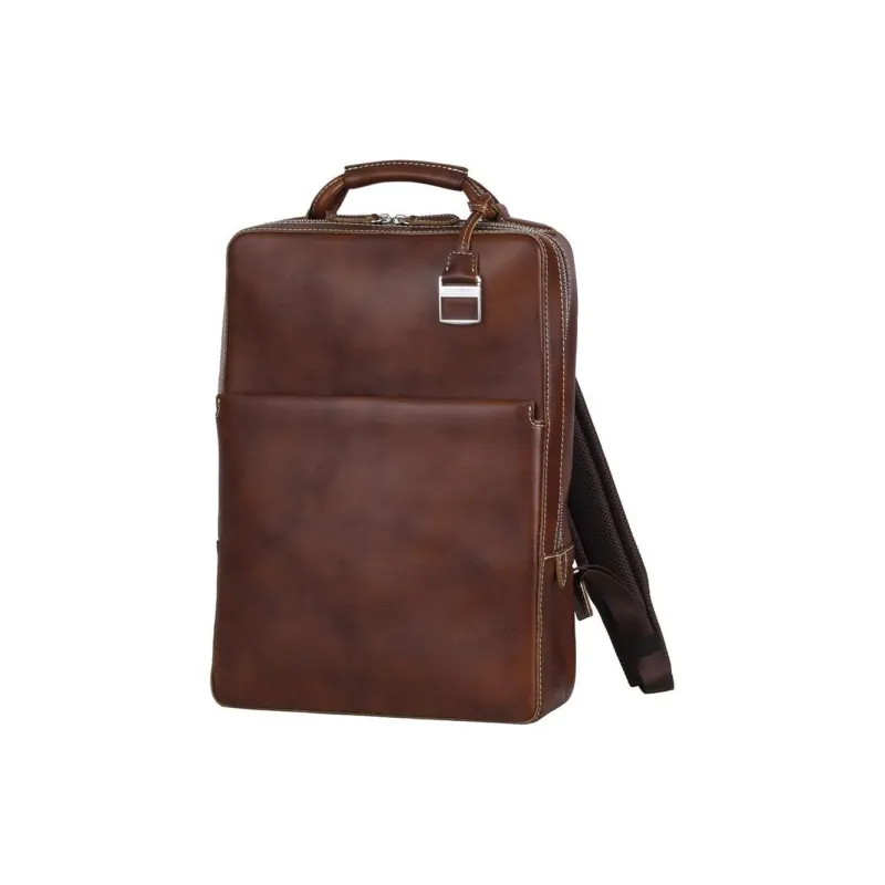 SAMSONITE Cow Leather Backpack Unisex Brown-1