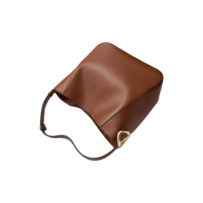 Valentino Vlogo Napa Calf Leather Bucket Bag Handbag Shoulder Bag Regular Women's Brown-4