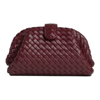Bottega Veneta Lambskin Shoulder Bag Clutch Mini Women's Barolo Color