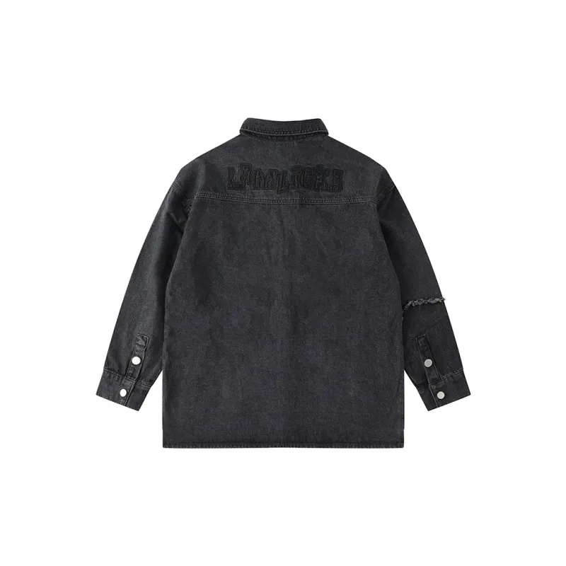 LAMLICKA Denim Jacket Unisex Gray-1