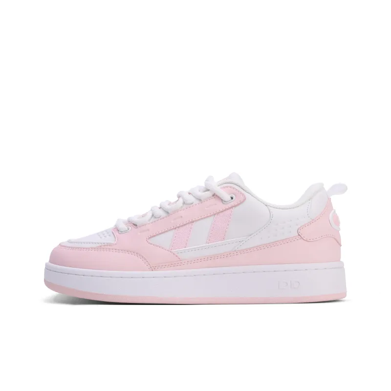GLO BULL Skateboard Shoes Women's Low Top White Pink-0