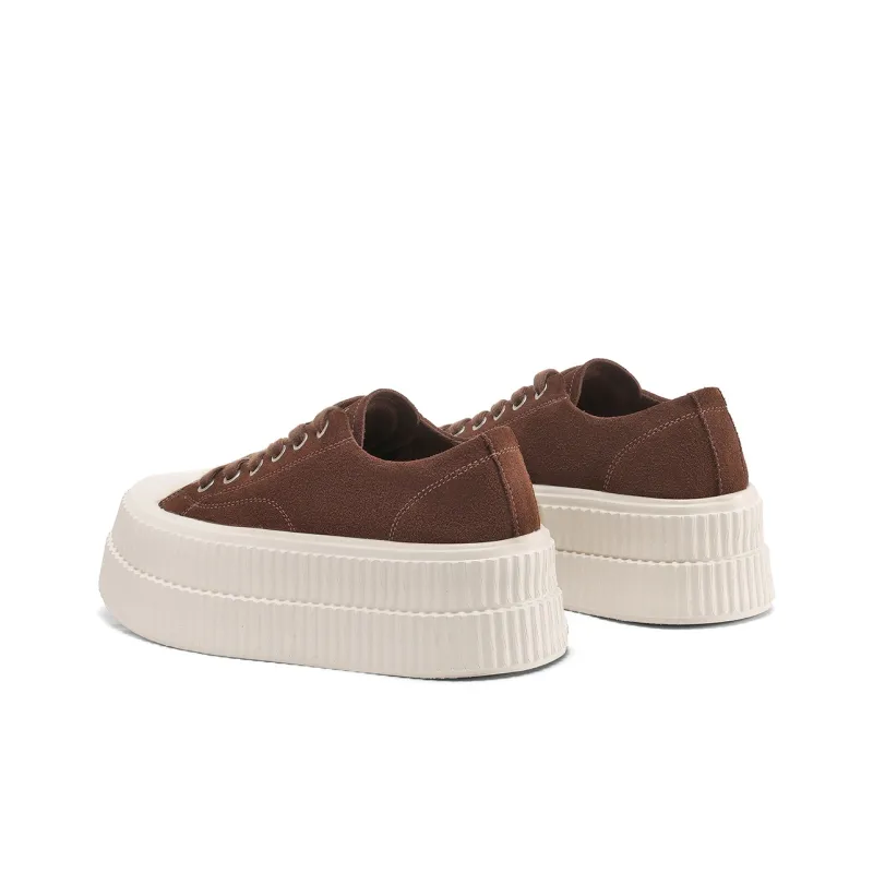 C°BANNER Support Height Enhancement Low Top Skateboard Shoes Women's Coffee-2