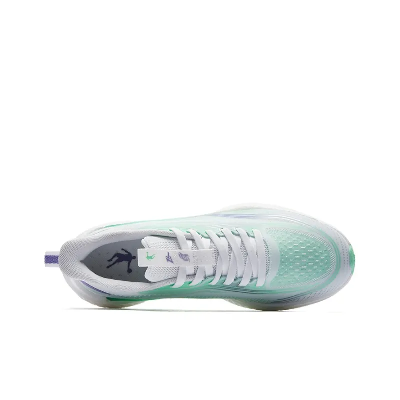 QIAODAN Anti Slip Wear Resistant Low Top Casual Running Shoes Men's Green White-4