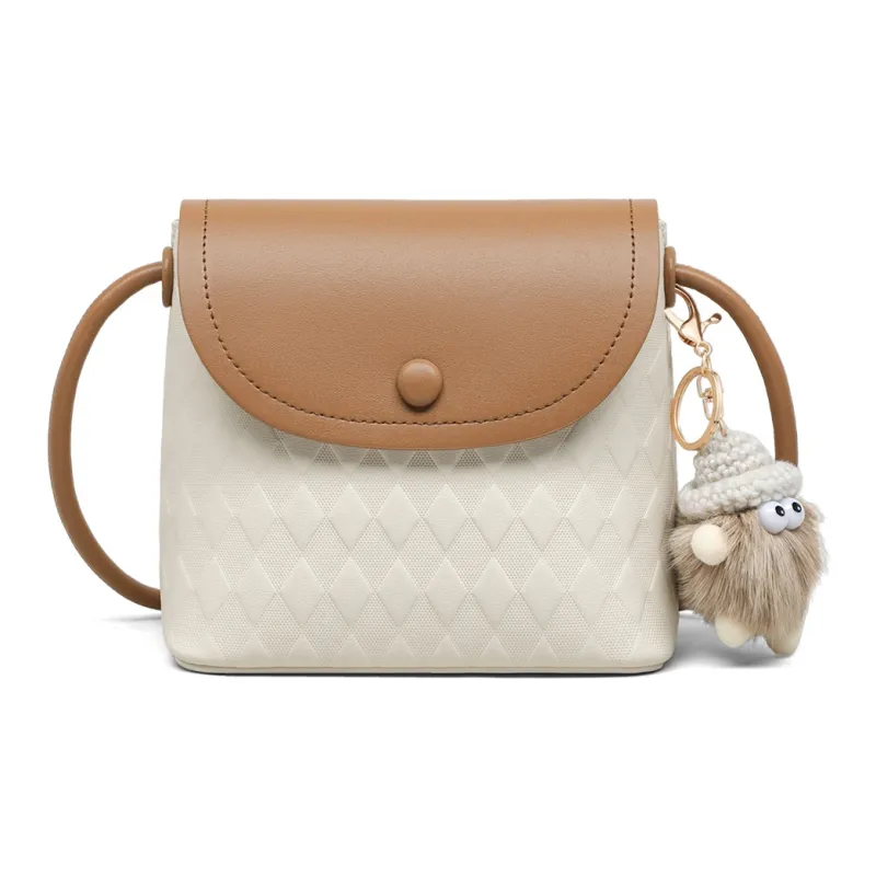 MILLIE'S Cow Leather Shoulder Bag, Crossbody Bag, Bucket Bag Trumpets Women's Ecru-2