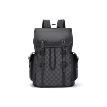 CORALDAISY Synthetic Leather Backpack Regular Men's Knight Black