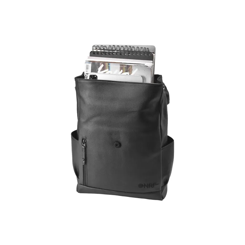 ONRF PVC Backpack And Laptop Bag Regular Unisex Black-3