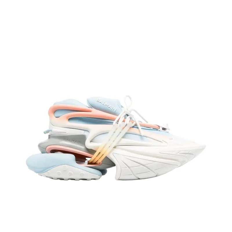 BALMAIN Low-Top Sports Lifestyle Casual Shoes Men's White Blue Pink-1
