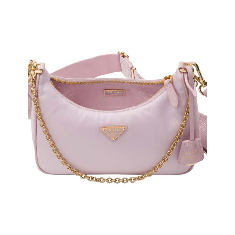 PRADA Re-Edition Fabric Hobo Bag Portable Crossbody Bag Shoulder Bag Mini Women's Snowflake Gypsum-5