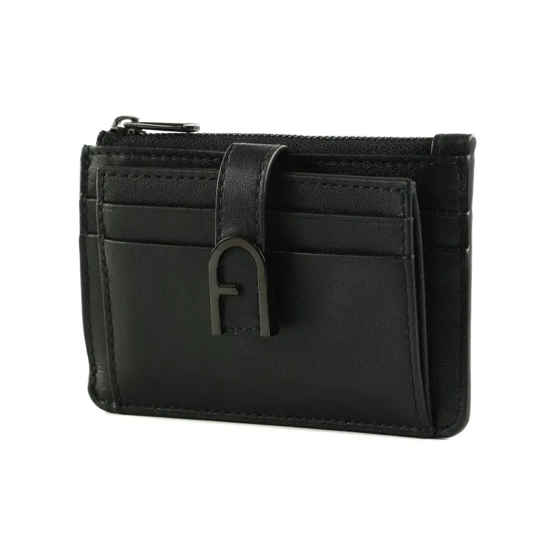 Furla Cow Leather Wallets Card Holders Women's Black-2
