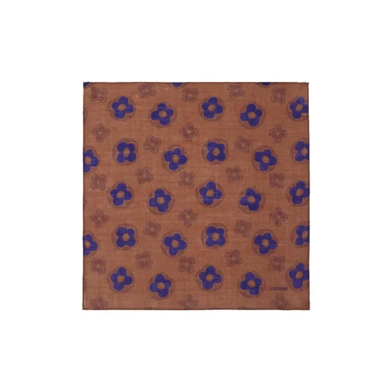 LARDINI Wool Silk Scarves Men's Brown-0