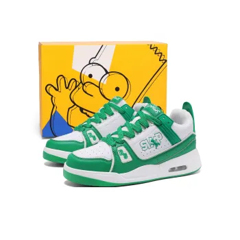 The Simpsons Skateboard Shoes Unisex Low Top Emerald Green/Black/Black & White