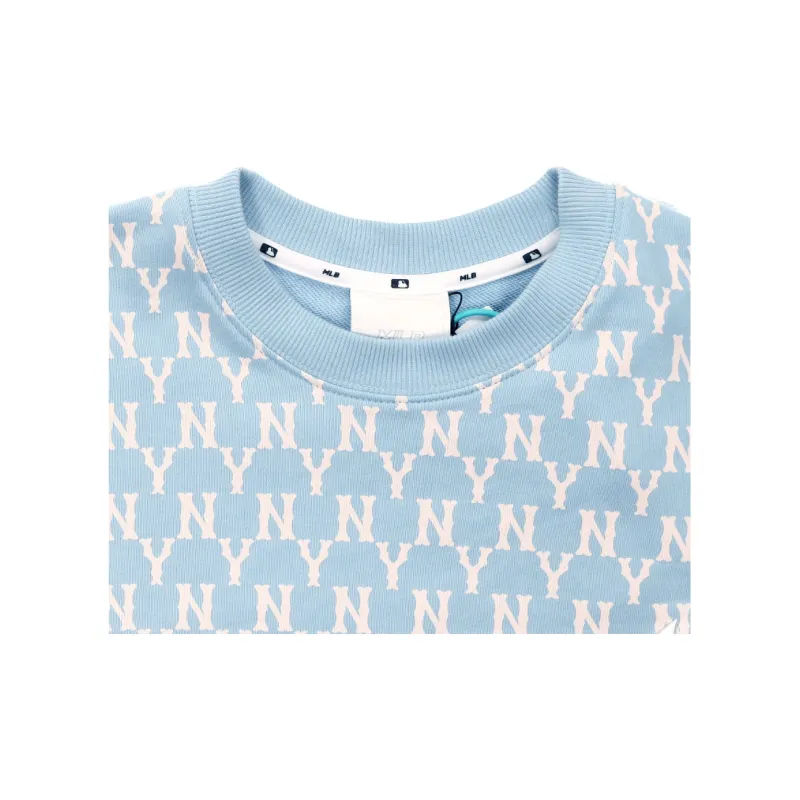 MLB New York Yankees Sweatshirt Unisex Sky Blue-3