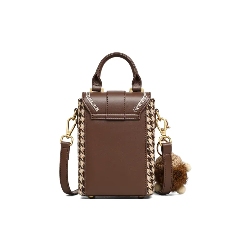 MILLIE'S Fabric, Synthetic Leather Underarm Shoulder Bag, Crossbody Bag, Handbag Regular Women's Khaki & Coffee-4