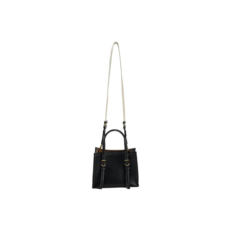 ZARA Polyurethane Tote Bag Shopping Bag Handbag Mini Women's Black-5