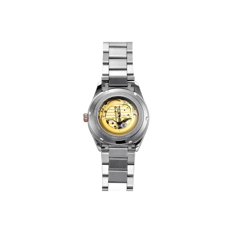 TOPHILL Automatic Mechanical Movement Stainless Steel Strap Watch Men's Watches White Dial-1