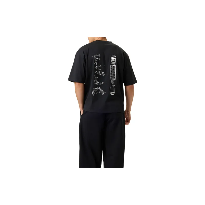 FILA Golf Series FW24 Country Club Course Map Bo T-Shirt Men's Black-2