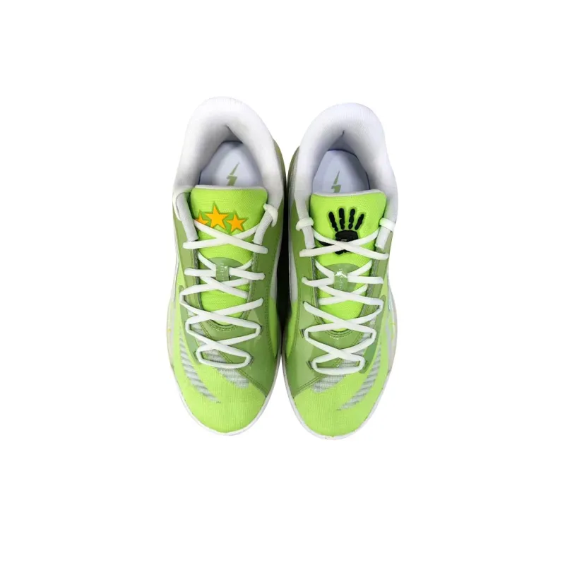 PUMA All Pro Nitro Cushioned Wear Resistant Water Resistant Low Top Basketball Shoes Men's Green Gray-3